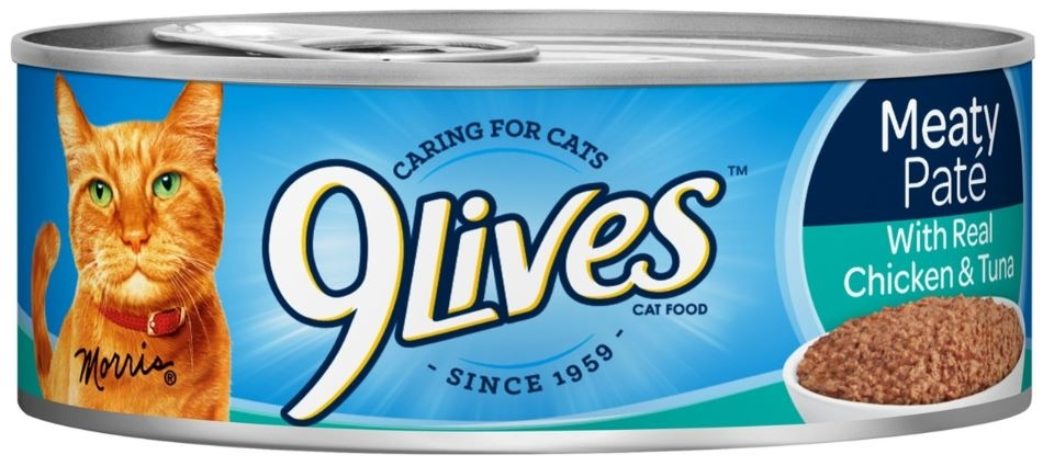 9 Lives Meaty Pate with Chicken & Tuna Dinner Canned Cat Food - 13 oz, case of 12 Image