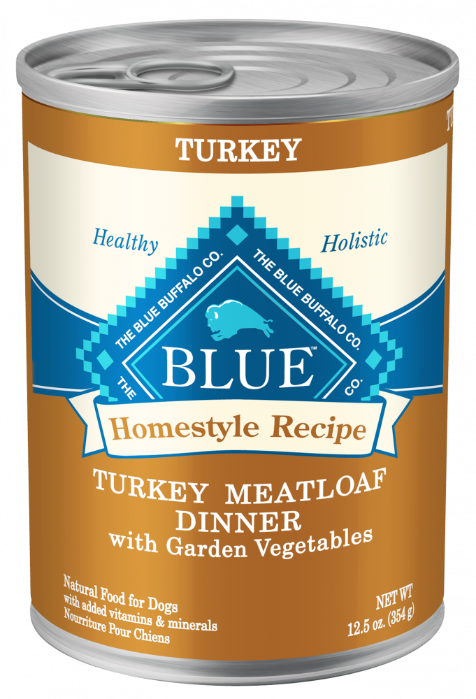 Blue Buffalo Homestyle Recipe Turkey Meatloaf Dinner With Carrots & Sweet Potatoes Canned Dog Food - 12.5 oz, two cases of 12 Image