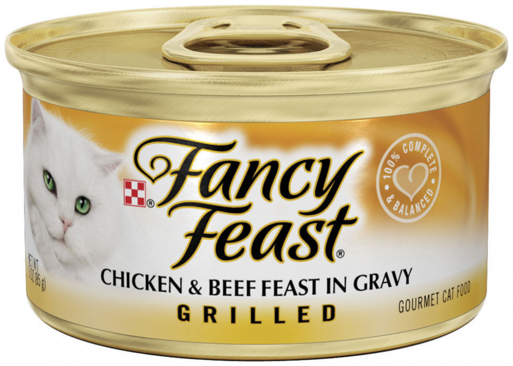 Fancy Feast Grilled Chicken & Beef Canned Cat Food - 3 oz, two cases of 24 Image
