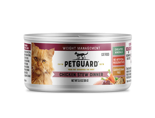 Petguard Chicken Stew Weight Management Dinner Canned Cat Food - 3 oz, case of 24 Image