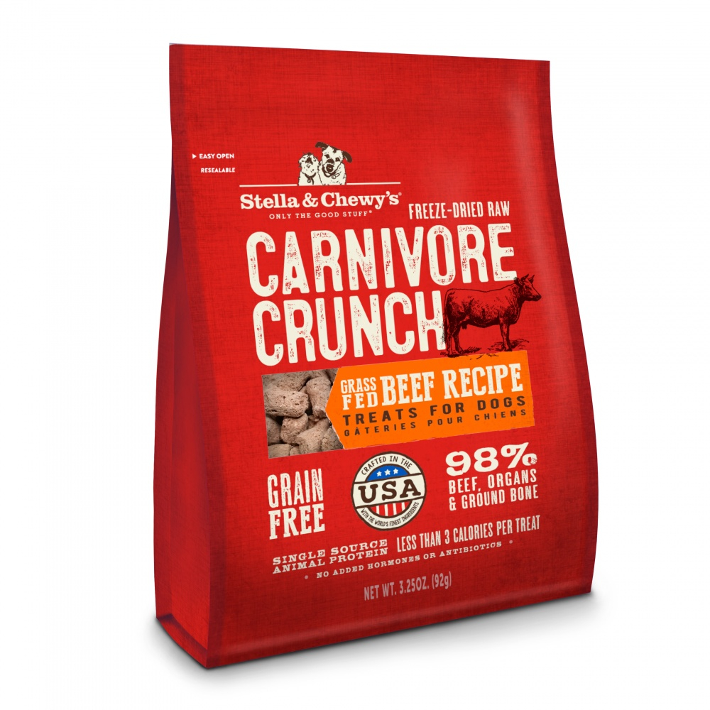 Stella  Chewy's Carnivore Crunch Grain Free Beef Recipe Freeze Dried Raw Dog Treats - 3.25 oz Image