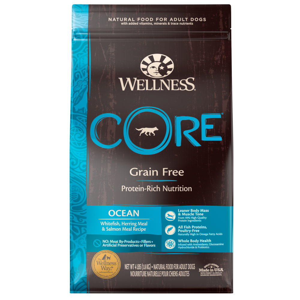 Wellness CORE Natural Grain Free Ocean Whitefish, Herring  Salmon Recipe Dry Dog Food - 26 lb Bag Image