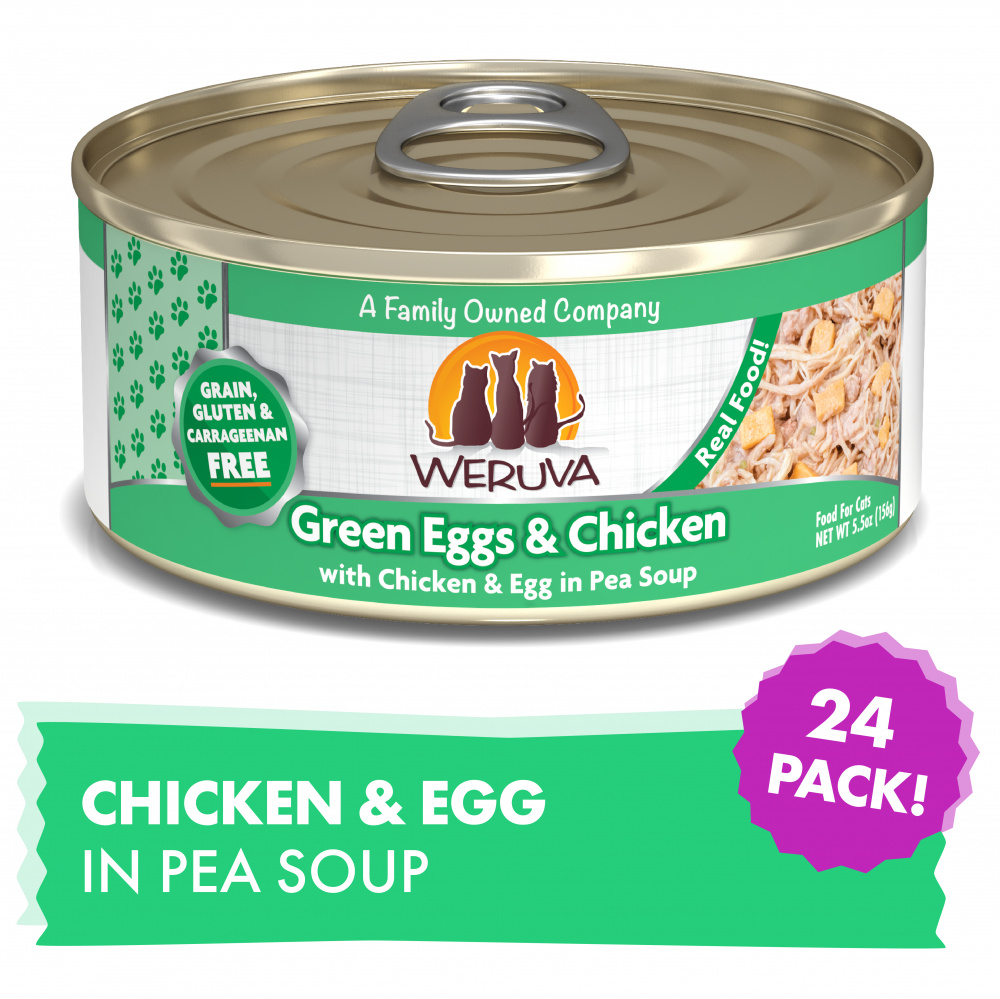 Weruva Green Eggs & Chicken Formula Canned Cat Food - 3 oz, case of 24 Image