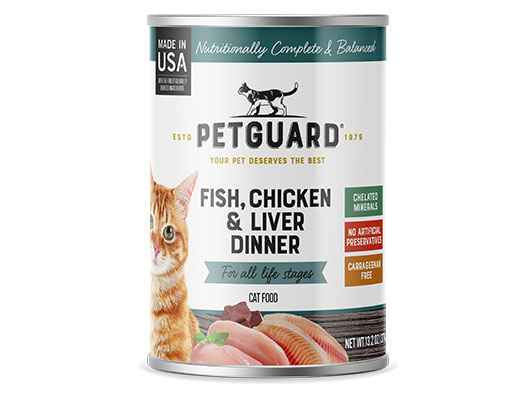 Petguard Fish, Chicken  Liver Dinner Canned Cat Food - 5.5 oz, case of 24 Image