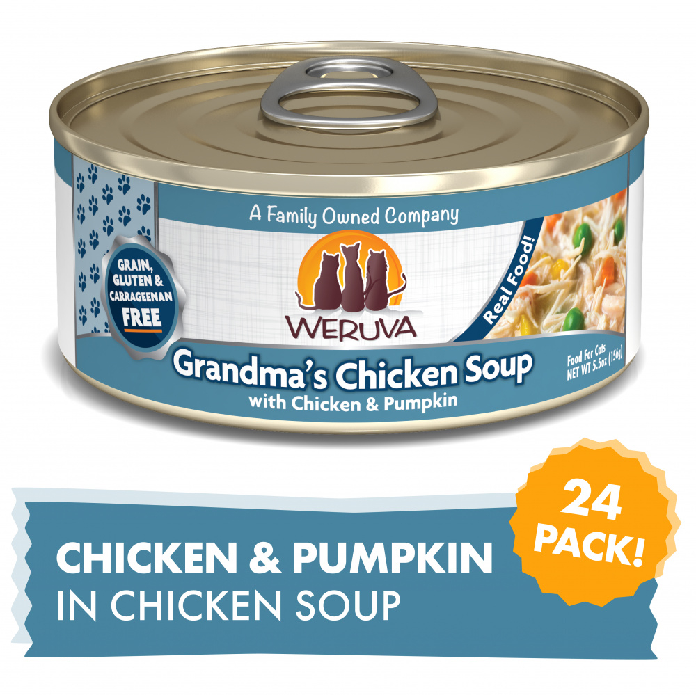 Weruva Grain Free Grandma's Chicken Soup With Chicken  Pumpkin Canned Cat Food - 5.5 oz, case of 24 Image