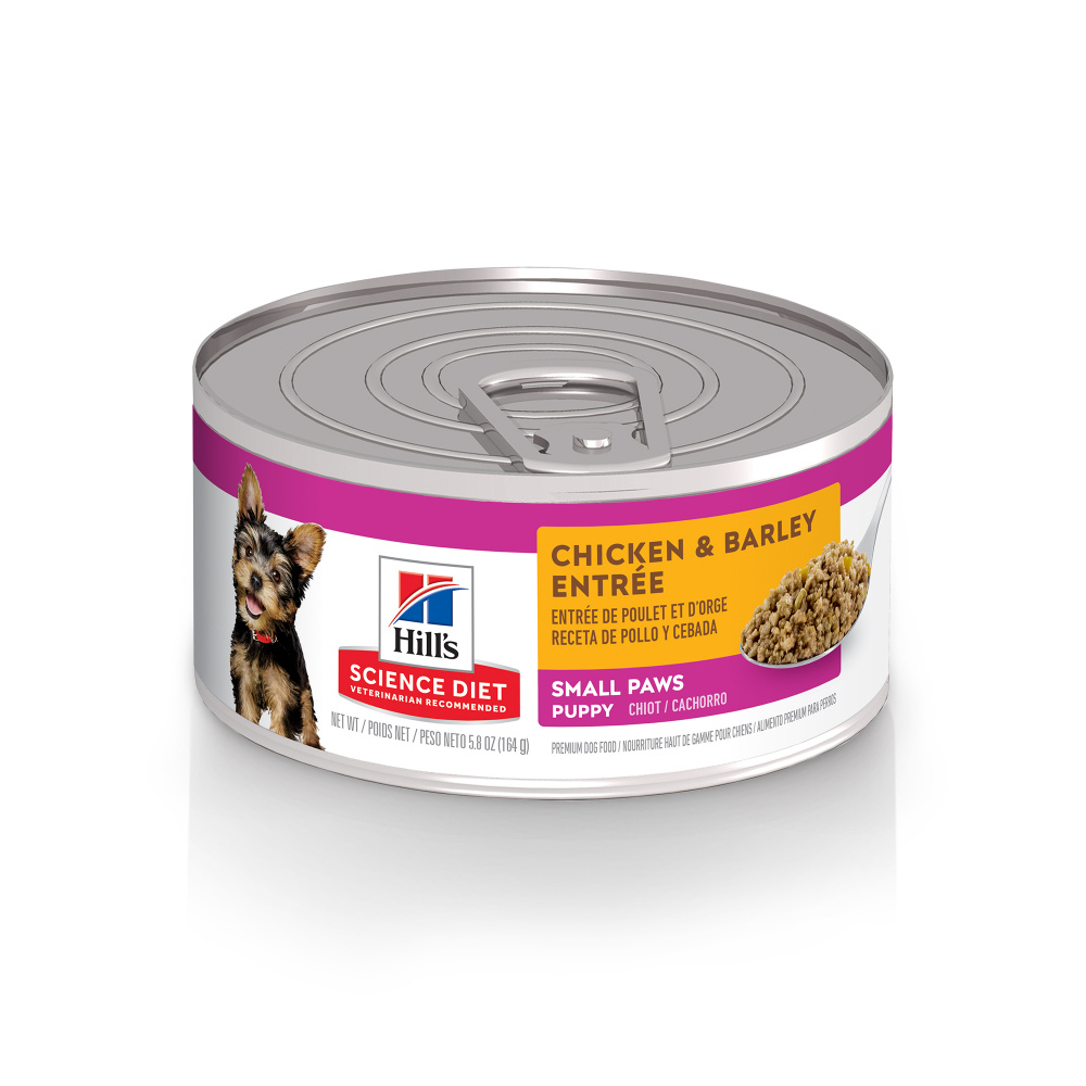 Hill's Science Diet Small Paws Puppy Chicken  Barley Entree Canned Dog Food - 5.8 oz, case of 24 Image