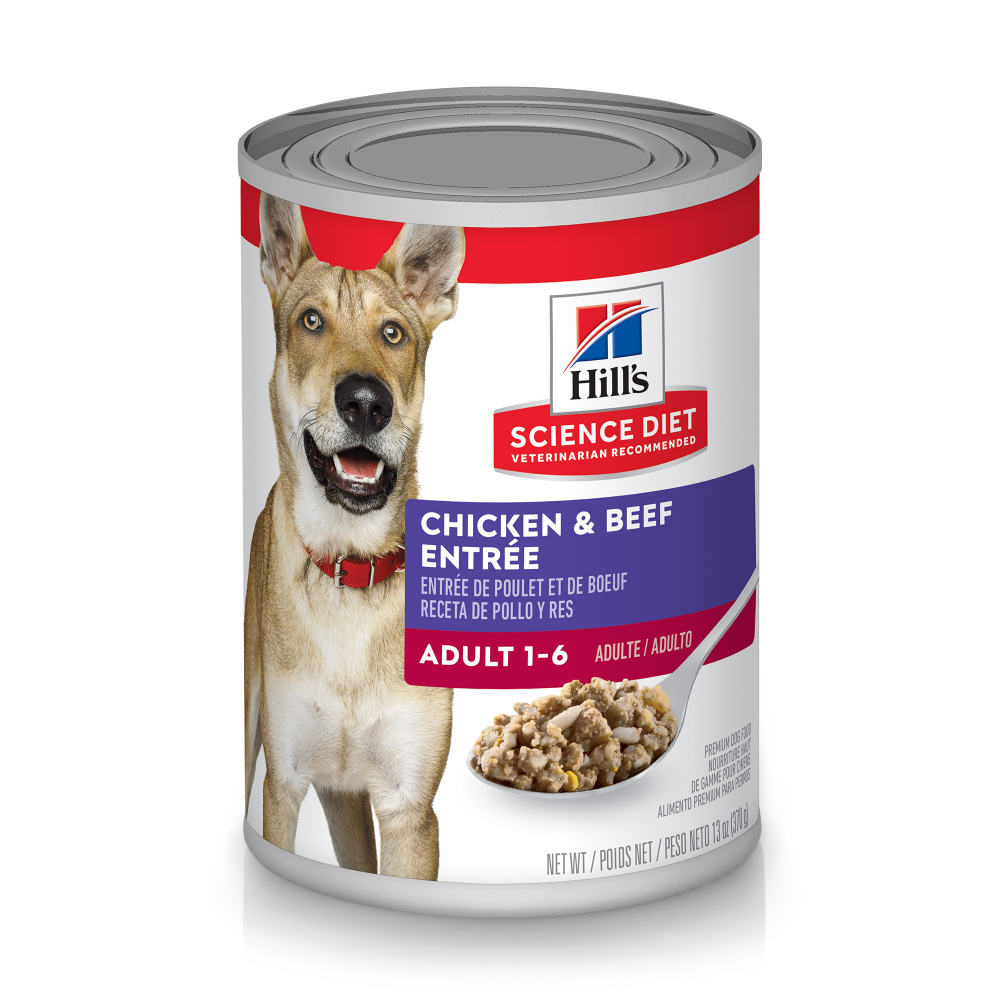 Hill's Science Diet Adult Chicken  Beef Entree Canned Dog Food - 13 oz, case of 12 Image