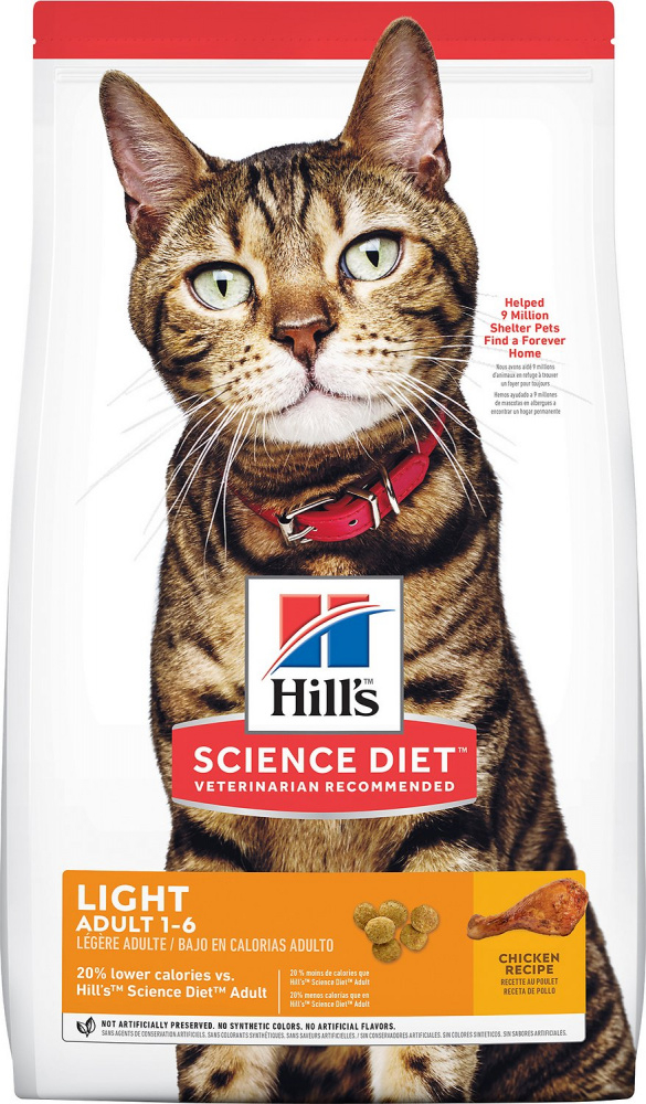 Hill's Science Diet Adult Light Chicken Recipe Dry Cat Food - 7 lb Bag Image