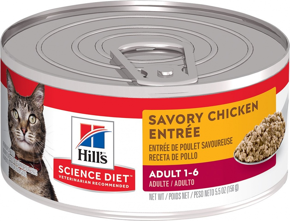 Hill's Science Diet Adult Savory Chicken Entree Canned Cat Food - 5.5 oz, case of 24 Image