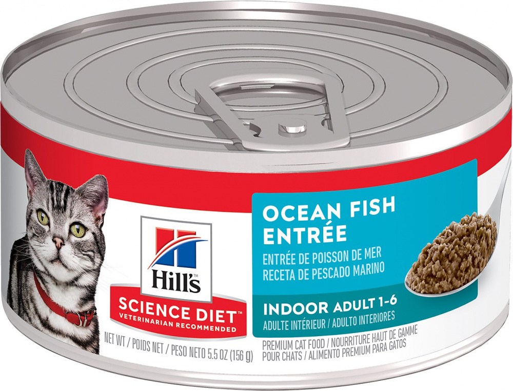 Hill's Science Diet Adult Indoor Ocean Fish Entree Canned Cat Food - 5.5 oz, case of 24 Image