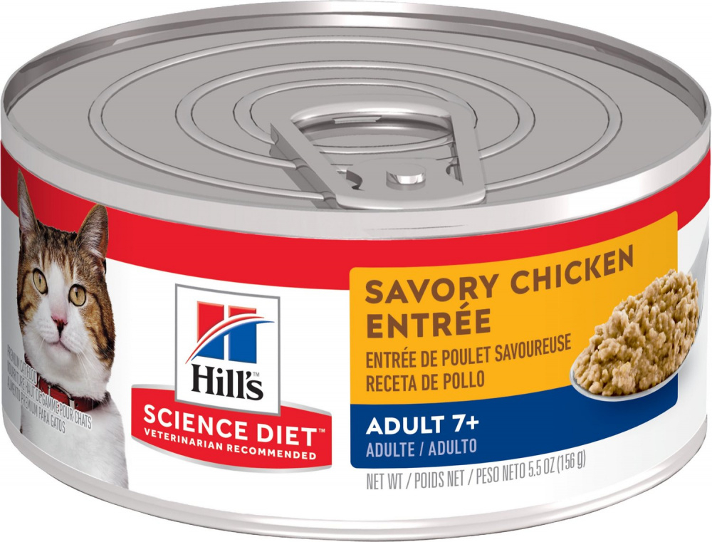 Hill's Science Diet Adult 7+ Savory Chicken Entree Canned Cat Food - 5.5 oz, case of 24 Image