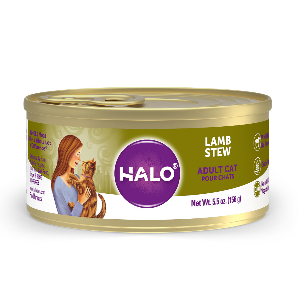Halo Holistic Grain Free Adult Lamb Stew Canned Cat Food - 5.5 oz, case of 12 Image