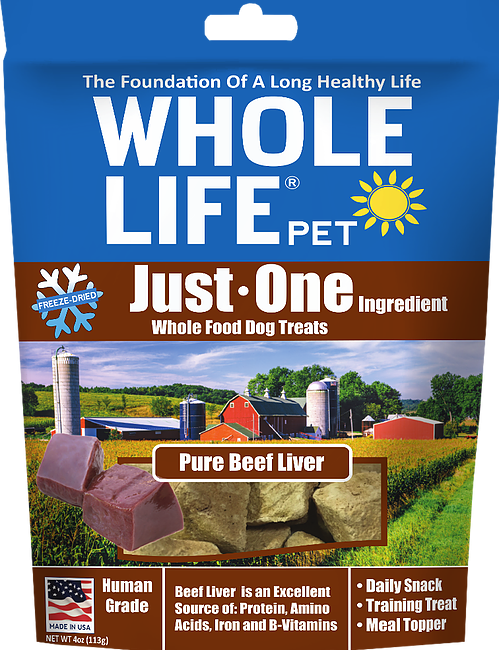 Whole Life Just One Grain Free Pure Beef Liver Freeze Dried Dog & Cat Treats - 18 oz Image