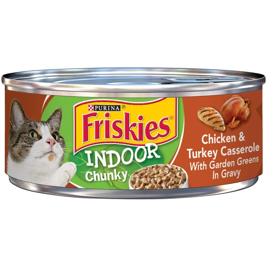 Friskies Selects Indoor Chunky Chicken & Turkey Casserole Canned Cat Food - 5.5 oz, case of 24 Image
