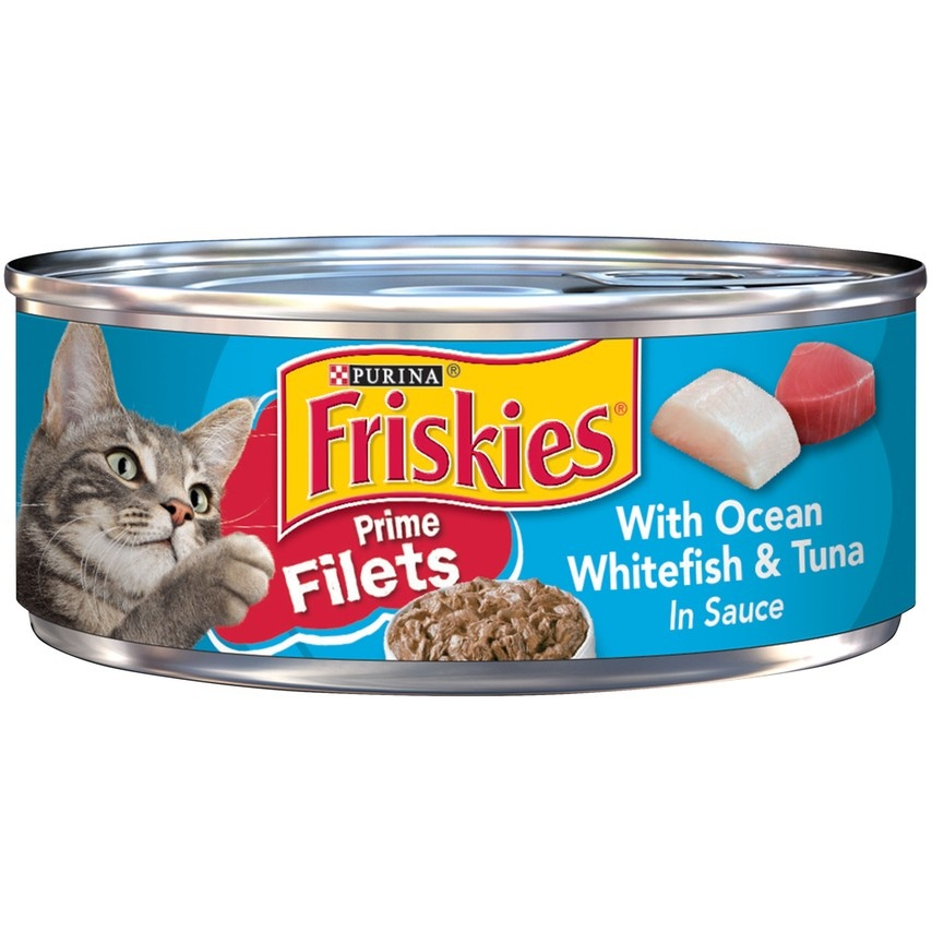 Friskies Prime Fillets with Ocean Whitefish & Tuna in Sauce Canned Cat Food - 5.5 oz, case of 24 Image