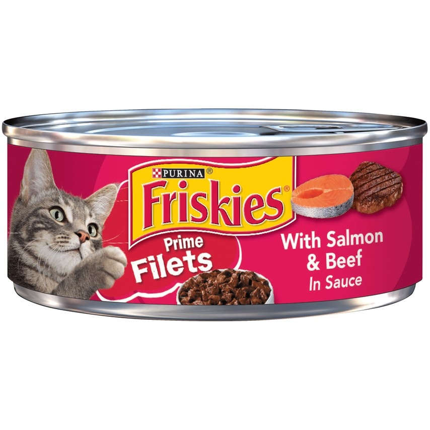 Friskies Prime Filets with Salmon  Beef in Sauce Canned Cat Food - 5.5 oz, case of 24 Image