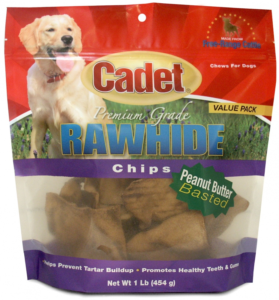 Cadet Rawhide Peanut Butter Chips for Dogs - 1 lb Bag Image