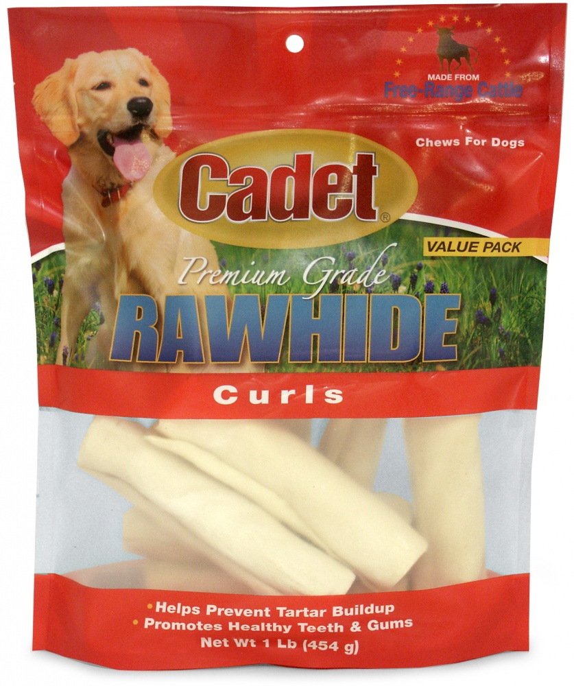 Cadet Rawhide Natural Flavor Curls for Dogs - 1 lb Bag Image