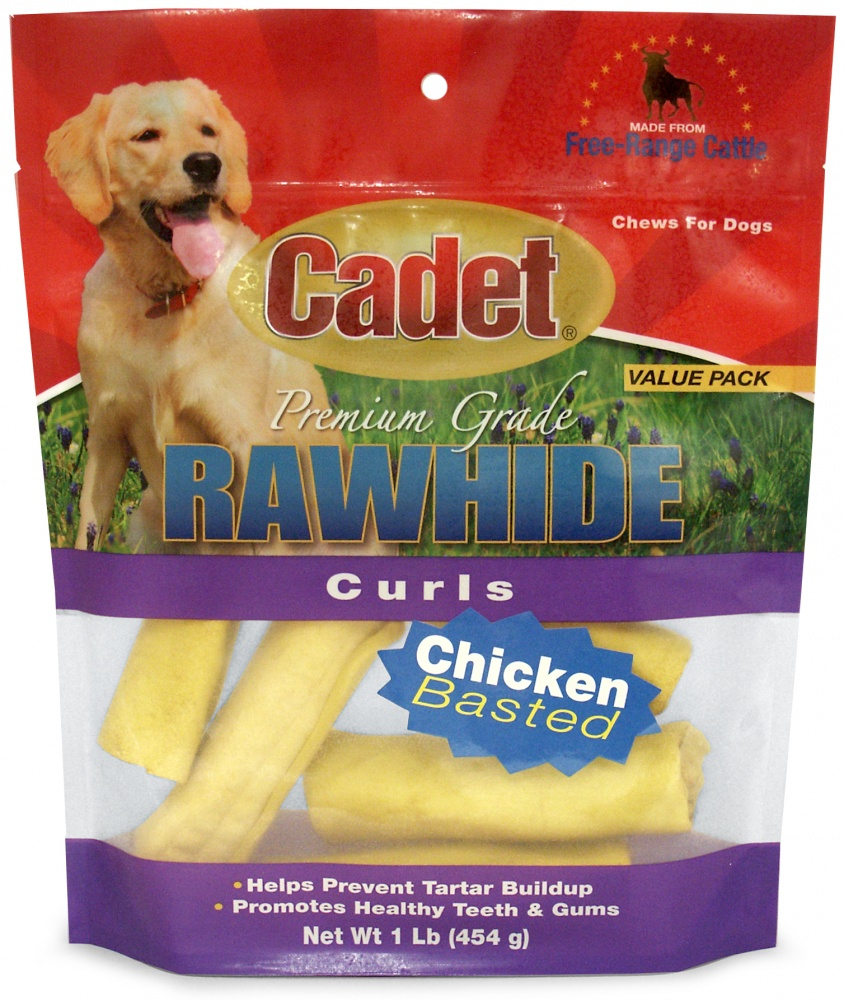 Cadet Rawhide Chicken Flavor Curls for Dogs - 1 lb Bag Image