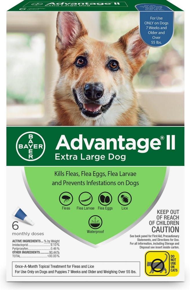 Bayer Advantage II Extra Large Dog - Over 55 lb Bags - 6 Month Image