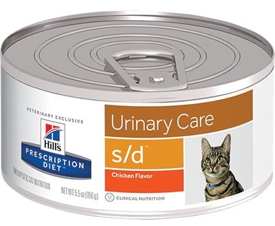 Hill's Prescription Diet s/d Feline Urinary Care Chicken Formula Canned Cat Food - 5.5 oz, case of 24 Image