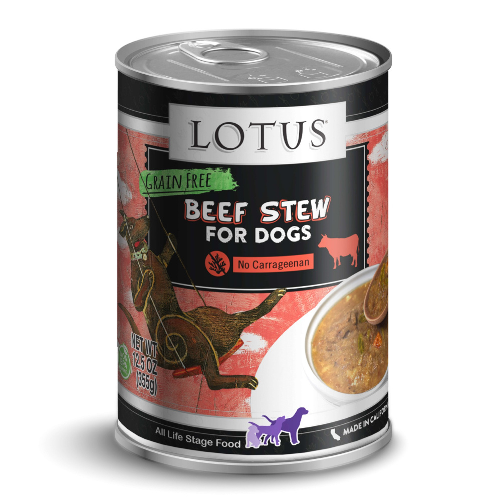 Lotus Wholesome Grain Free Beef & Asparagus Stew Canned Dog Food - 5.5 oz, case of 24 Image
