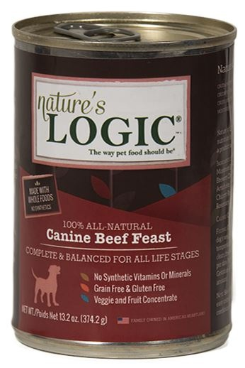 Nature's Logic Canine Grain Free Beef Feast Canned Dog Food - 13.2 oz, case of 12 Image