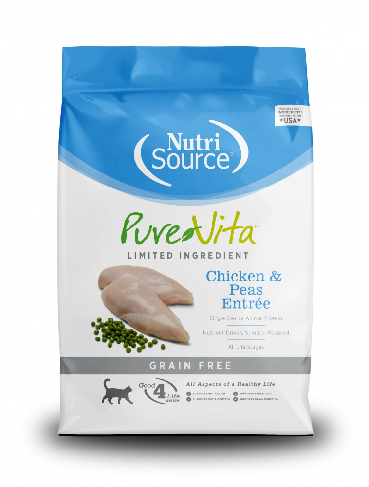 PureVita Grain-Free Chicken  Peas Entree Dry Cat Food - 2.2 lb Bag Image