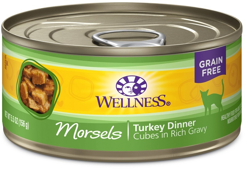 Wellness Grain Free Natural Turkey Morsels Dinner Canned Cat Food - 5.5 oz, case of 24 Image