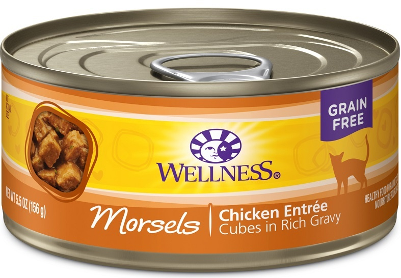 Wellness Grain-free Natural Cubed Chicken Recipe Wet Canned Cat Food - 5.5 oz, case of 24 Image