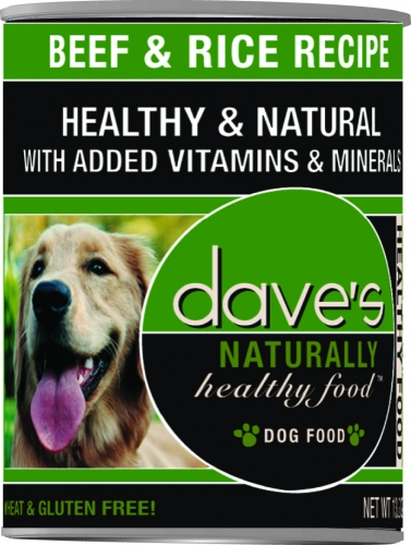 Dave's Naturally Healthy Beef & Rice Canned Dog Food - 13 oz, case of 12 Image