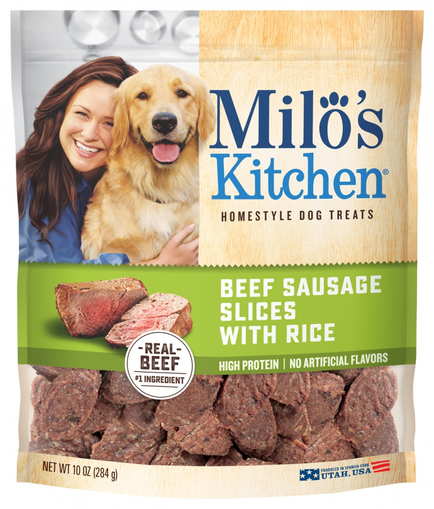 Milo's Kitchen Beef Sausage Slices with Rice Dog Treats - 10 oz Image