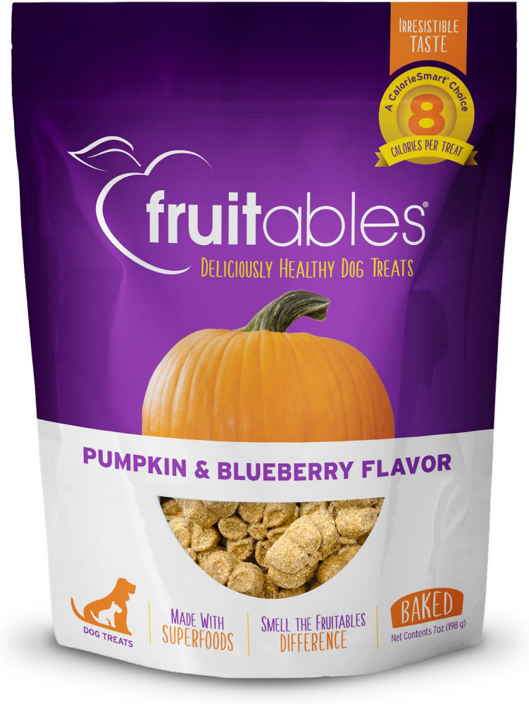 Fruitables Pumpkin  Blueberry Flavor Crunchy Dog Treats - 7 oz Image