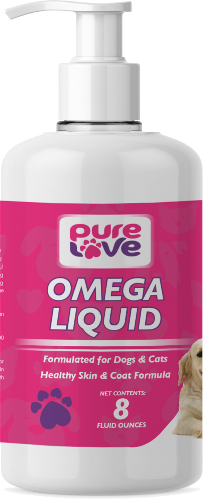 Pure Love Omega Liquid For Dogs & Cats - 8 oz Bottle Image