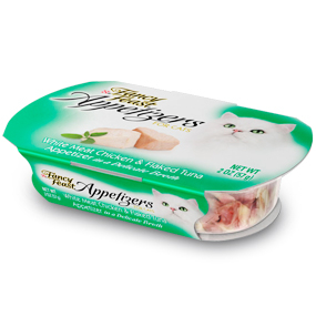 Fancy Feast Purely Natural White Meat Chicken & Flaked Tuna Entree Cat Food Tray - 2 oz, two cases of 10 Image