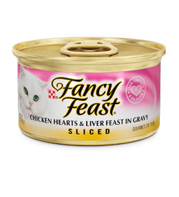 Fancy Feast Sliced Chicken Hearts & Liver Feast Canned Cat Food - 3 oz, case of 24 Image