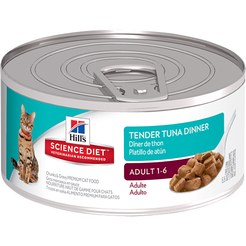Hill's Science Diet Adult Tender Tuna Dinner Canned Cat Food - 5.5 oz, case of 24 Image
