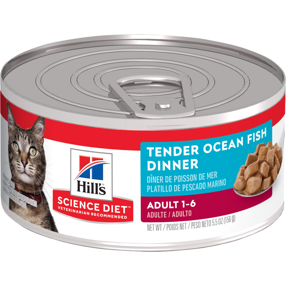 Hill's Science Diet Adult Tender Ocean Fish Dinner Canned Cat Food - 5.5 oz, case of 24 Image