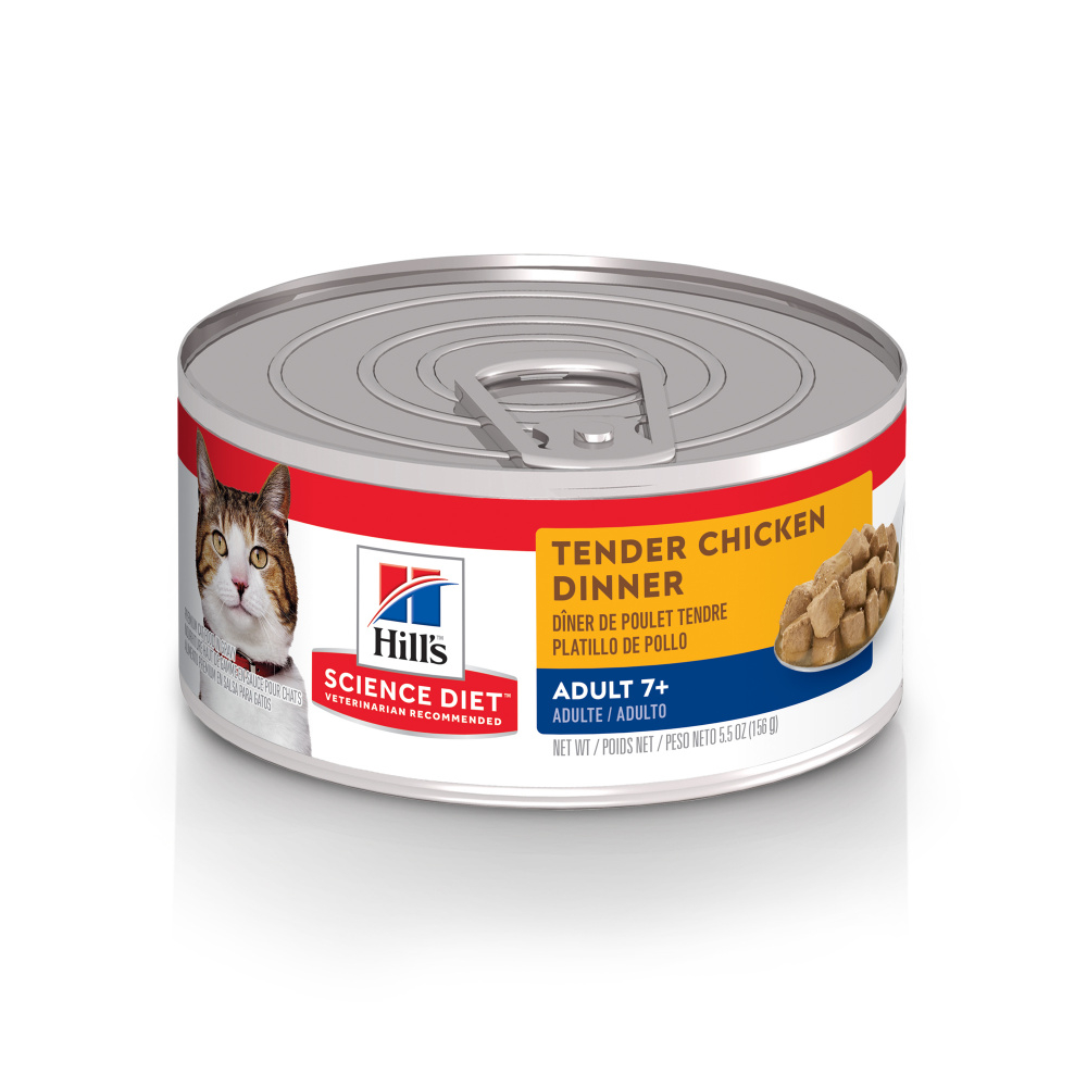 Hill's Science Diet Senior 7+ Tender Chicken Canned Cat Food - 5.5 oz, case of 24 Image