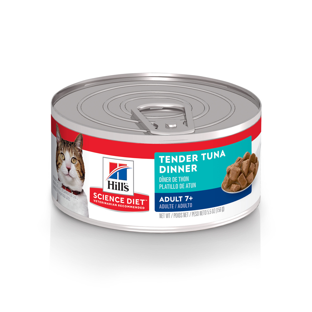 Hill's Science Diet Adult 7+ Tender Tuna Dinner Canned Cat Food - 5.5 oz, case of 24 Image