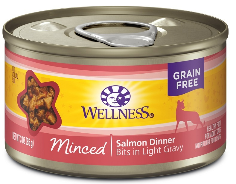 Wellness Grain Free Natural Minced Salmon Dinner Wet Canned Cat Food - 3 oz, case of 24 Image