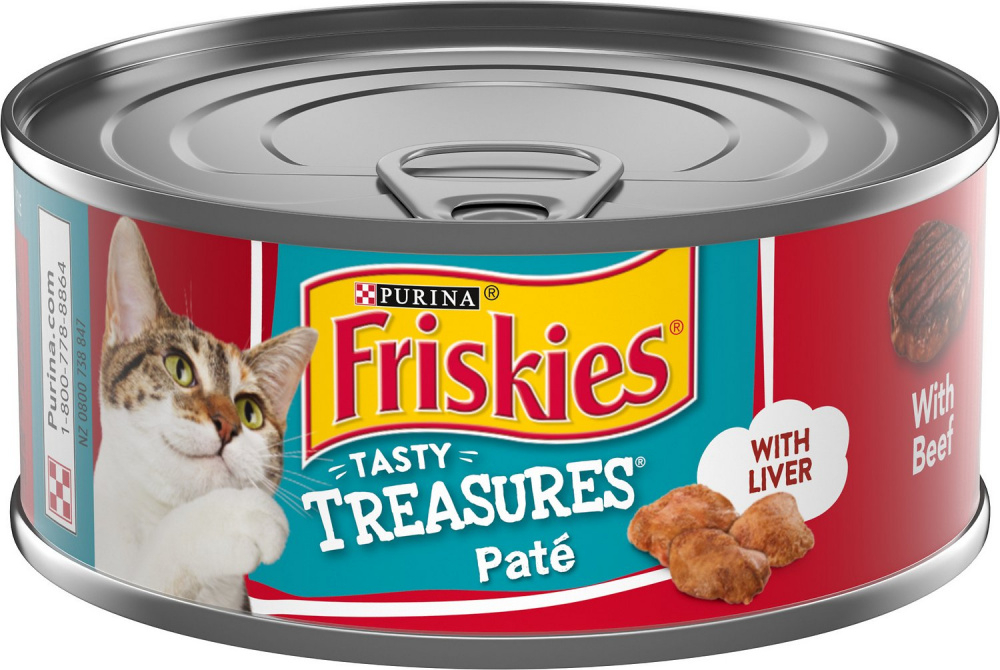 Friskies Tasty Treasures Pate Beef  Liver Dinner Canned Cat Food - 5.5 oz, case of 24 Image