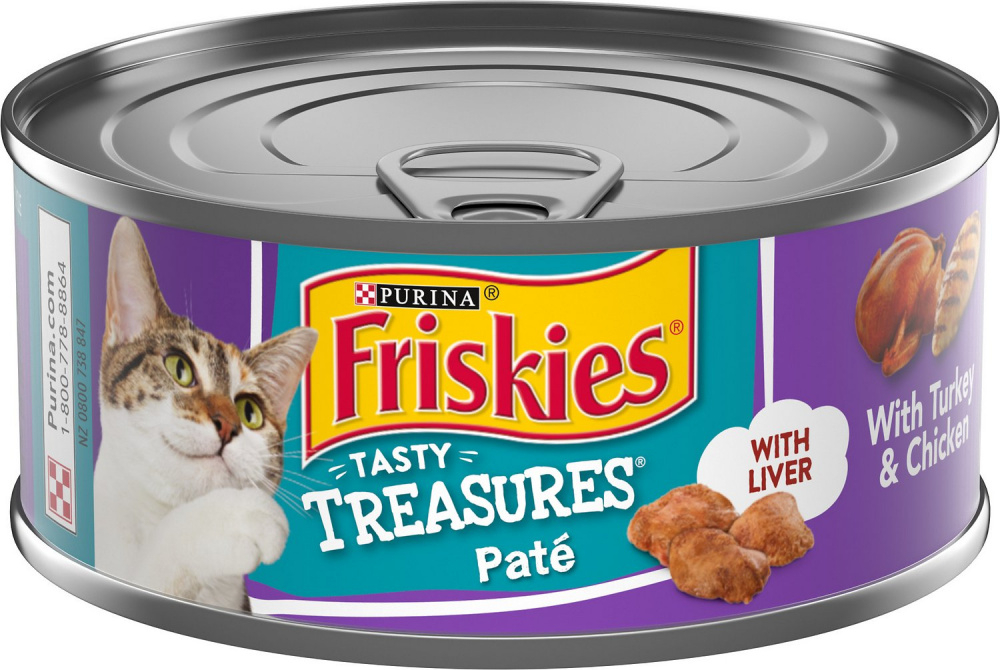 Friskies Tasty Treasures Pate Turkey  Chicken Dinner Canned Cat Food - 5.5 oz, case of 24 Image