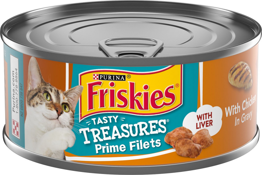 Friskies Tasty Treasures Prime Filets Chicken  Liver Canned Cat Food - 5.5 oz, case of 24 Image