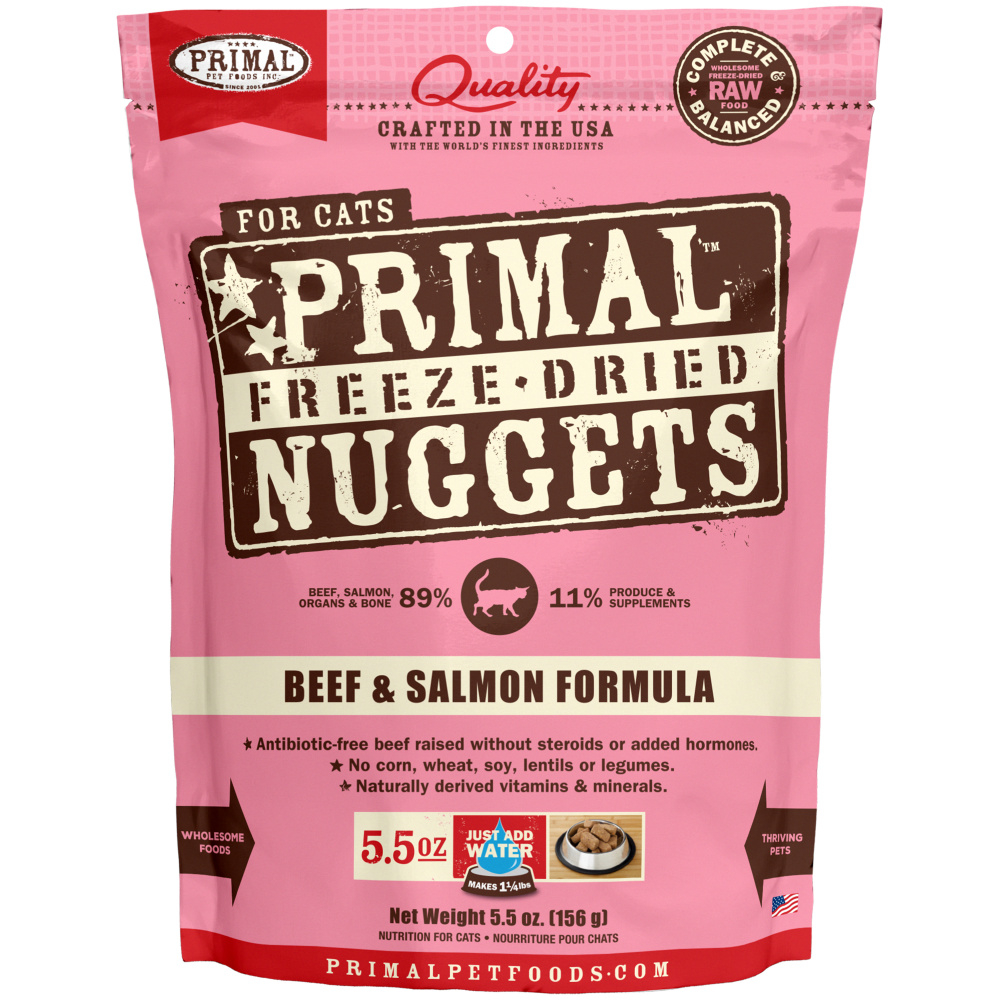 Primal Freeze Dried Nuggets Grain Free Beef Salmon Formula Cat