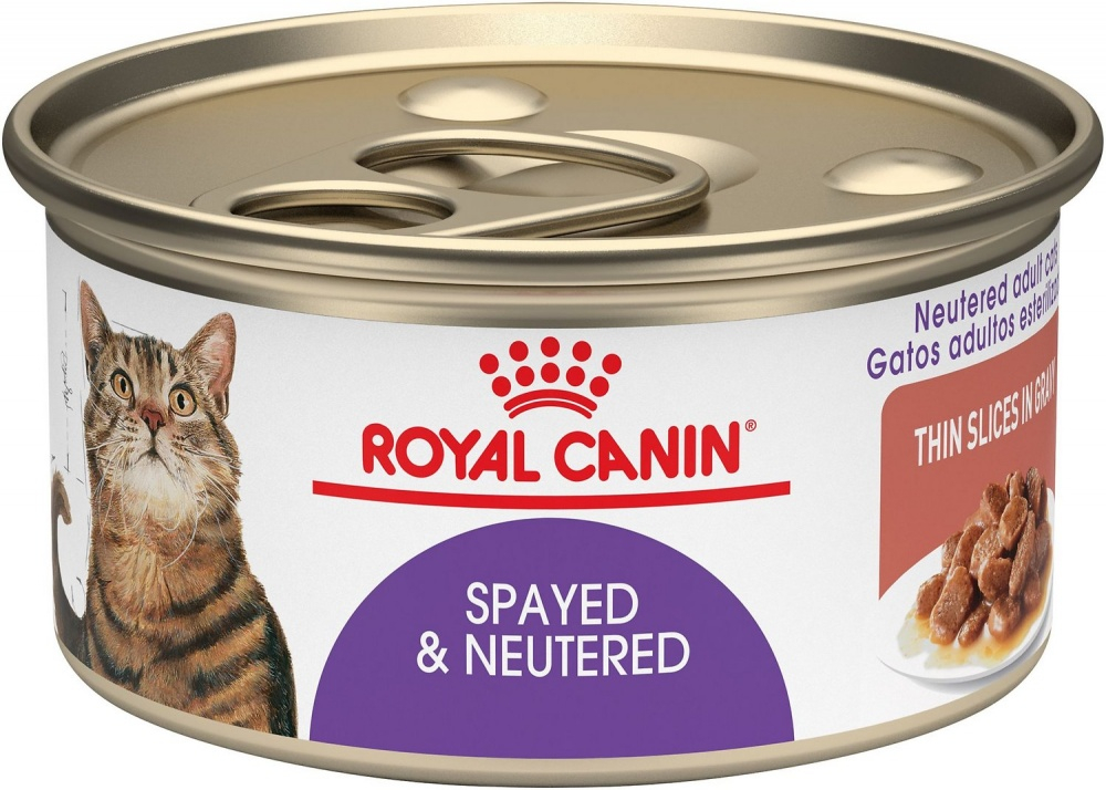 Royal Canin Feline Health Nutrition Spayed or Neutered Thin Slices in Gravy Canned Cat Food - 3 oz, case of 24- Thin Slices in Gravy Image