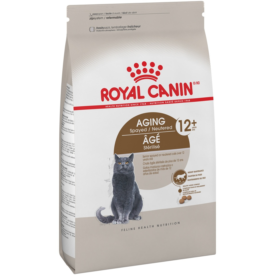 Royal Canin Feline Health Nutrition Aging Spayed/Neutered Senior 12+ Dry Cat Food - 7 lb Bag Image