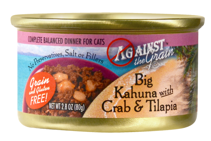 Against the Grain Big Kahuna with Crab & Tilapia Canned Cat Food - 2.8 oz, case of 24 Image