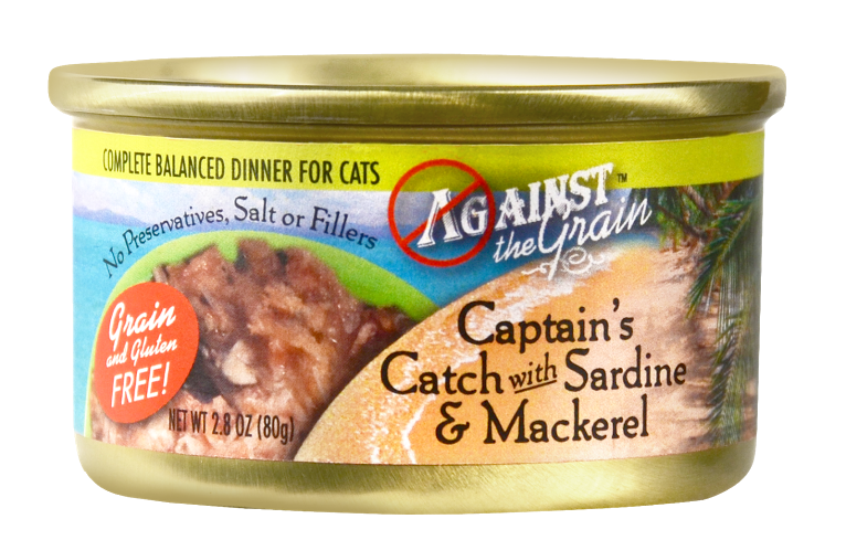Against the Grain Captain's Catch with Sardine & Mackerel Canned Cat Food - 2.8 oz, case of 24 Image