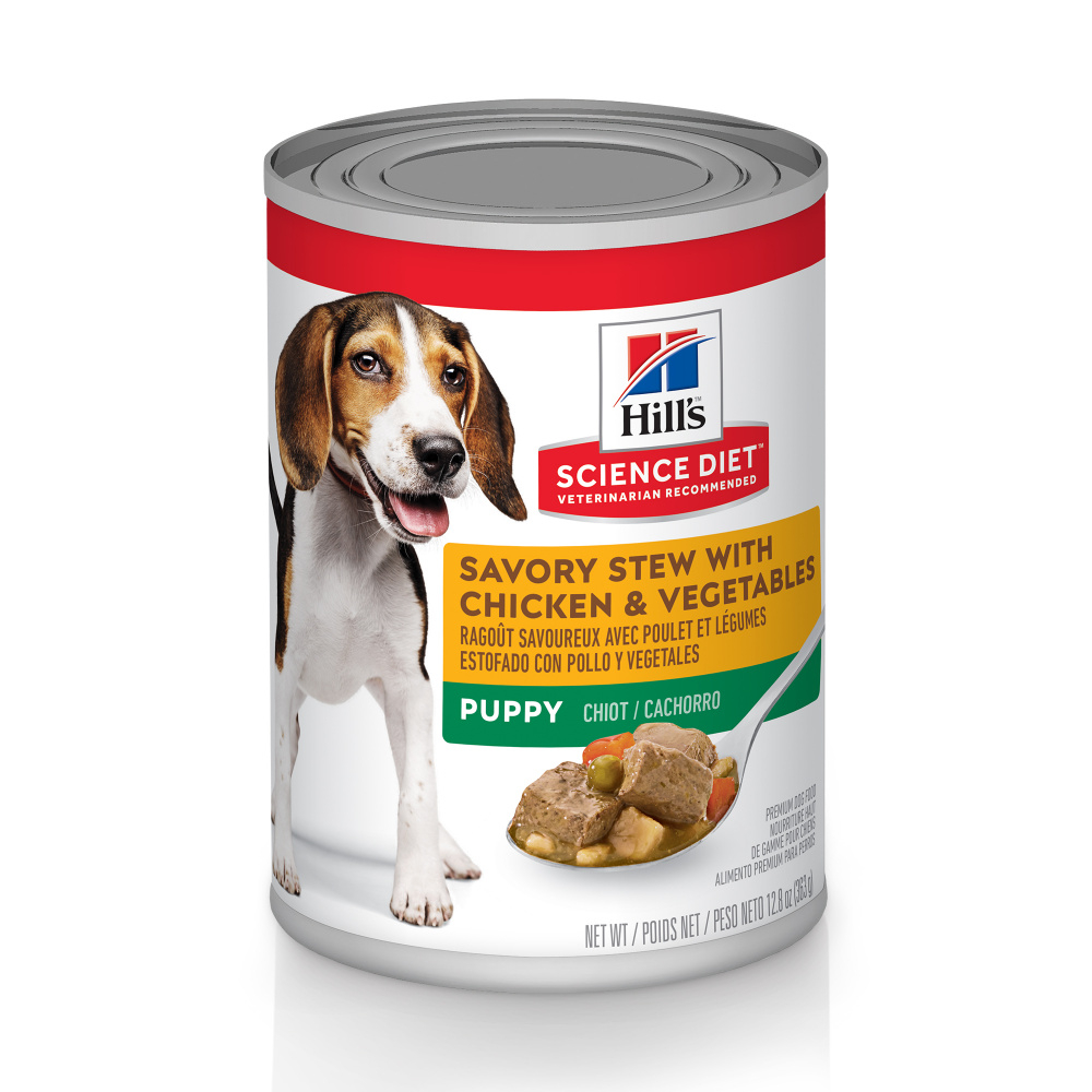 Hill's Science Diet Puppy Savory Stew Chicken  Vegetables Canned Dog Food - 12.8 oz, case of 12 Image